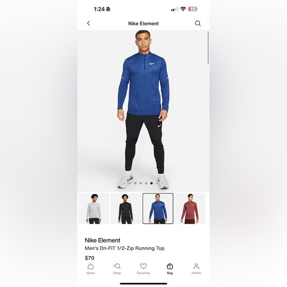 NIKE Men’s Dri-Fit 1/2 Zip Element Running Top - Picture 4 of 4